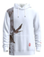 cheap Graphic Hoodies-Men&#039;s Hoodie Sweatshirt Oversized Streetwear Designer Casual Graphic Bird Chinese Style White Print Hooded Daily Weekend Long Sleeve Clothing Clothes Regular Fit / Women&#039;s