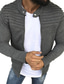 abordables Chaquetas y abrigos de hombre-abrigo plisado a rayas de manga larga para hombre chaqueta de punto de color sólido con cremallera outwear (gris, m)