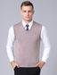 cheap Sweater Vests-Men&#039;s Sweater Vest Wool Sweater Pullover Knit Deep V Knitted Solid Color V Neck Basic Stylish Clothing Apparel Winter Fall Black Wine M L XL