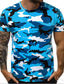 ieftine Tricouri casual pentru bărbați-Bărbați Tricou Cămașă non-imprimare camuflaj Manșon scurt Rotund Zilnic Îmbrăcăminte Îmbrăcăminte Casual Muşchi Albastru piscină Verde Militar Gri Deschis