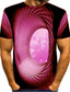 abordables Tee shirts 3D pour homme-Homme Chemise T shirt Tee basique Casual Manche Courte Vert Bleu Rose rouge Gris Graphic 3D Print Print Col Rond du quotidien Imprimer Vêtements basique Casual
