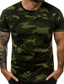 billige Casual T-skjorter for menn-Herre T skjorte Skjorte ikke-utskrift Kamuflasje Kortermet Rund hals Daglig Klær Klær Fritid Muskel Blå Militærgrønn lysegrå