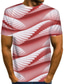 billige 3D-herreskjorter-Herre T-shirt Skjorte Designer Sommer Grafisk 3D Print Kortærmet Rund hals Daglig Trykt mønster Tøj Tøj Designer Basale overdrevet Grøn Hvid Blå