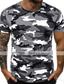 preiswerte Lässige T-Shirts für Herren-Herren T Shirt Hemd nicht druckbar camuflaje Kurzarm Rundhalsausschnitt Täglich Kleidung Alltag Muskel Blau Armeegrün Hellgrau