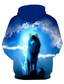 abordables hoodies graphiques-Homme Sweat à capuche Motifs 3D Design Graphic Animal Bleu Print Capuche du quotidien Sortie Manches Longues Vêtements Standard