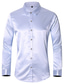 voordelige Nette overhemden-Voor heren Blouse Overhemd Effen Kleur Kraag Casual Werk Lange mouw Tops Vintage Klassiek Licht Blauw Marine Wit / Zomer