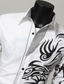 abordables chemises décontractées pour hommes-mais&amp;amp; Chemise slim fit manches longues imprimé dragon chemises habillées boutonnées à la personnalité décontractée noir