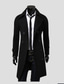 cheap Trench Coat-Men&#039;s Unisex Trench Coat Overcoat Peacoat Long Winter Polyester Solid Color Vintage Style Retro Stylish Coats / Jackets Formal Daily Warm Regular Fit Black Gray khaki / Long Sleeve / Hand wash