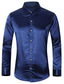billiga Formella skjortor-Herr Blus Skjorta Ensfärgat Krage Ledigt Arbete Långärmad Blast Vintage Klassisk Ljusblå Marin Vit / Sommar