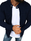 billige Herrejakker og -frakker-herre langærmet stribet plisseret frakke ensfarvet cardigan jakke lynlås op outwear (grå, m)