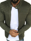 economico Giubbotti e cappotti da uomo-giacca cardigan a maniche lunghe a righe a righe da uomo giacca cardigan in tinta unita capispalla con zip (grigio, m)