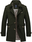 cheap Men&#039;s Jackets &amp; Coats-Men&#039;s Overcoat Peacoat Trench Coat Solid Colored Dark Khaki ArmyGreen Shallow Khaki Black Navy Blue