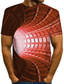 halpa Miesten 3D-T-paidat-Miesten T-paita 3D Print Pyöreä kaula-aukko Apila Sininen Purppura Keltainen Rubiini 3D-tulostus Päivittäin Lyhythihainen Painettu Vaatetus Perus Liioiteltu Suunnittelija