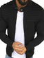 baratos Casacos &amp; Sobretudos para Homem-casaco masculino de manga comprida listrado plissado casaco cardigan de cor sólida com zíper outwear (cinza, m)