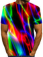 Χαμηλού Κόστους Ανδρικά 3D T-shirts-Ανδρικά Πουκάμισο Μπλουζάκι Γραφική Ουράνιο Τόξο Στρογγυλή Λαιμόκοψη Προσαρμοσμένη εκτύπωση Μαύρο Ρουμπίνι Θαλασσί Βυσσινί 3D εκτύπωση Μεγάλα Μεγέθη Καθημερινά Εξόδου Κοντομάνικο Στάμπα Ρούχα