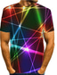 levne Pánská 3D trička-Pánské Košile Tričko Designové Léto Krátký rukáv Grafika Abstraktní 3D Tisk Kulatý Denní Tisk Oblečení Oblečení 1ks Designové Duhová