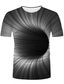 cheap Men&#039;s Casual T-shirts-Men&#039;s Unisex T shirt Tee Shirt Tee Graphic Optical Illusion Round Neck Black / White Green Blue Yellow 3D Print Plus Size Casual Daily Short Sleeve 3D Print Print Clothing Apparel Basic Fashion Cool