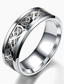 Χαμηλού Κόστους Men&#039;s Trendy Jewelry-Δαχτυλίδι 8 mm κόκκινο ανθρακονήματα μαύρο κελτικό δράκο για άνδρες με λοξότμητες άκρες γαμήλια ζώνη (13)