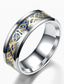 abordables Men&#039;s Trendy Jewelry-Anillo de dragón celta negro de fibra de carbono rojo de 8 mm para hombres banda de boda con bordes biselados (13)