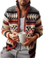 baratos suéter cardigã masculino-Homens Suéter Carregam Tricotar Botão Tricotado Geométrica Colarinho de Camisa Casual Roupa Outono Inverno Cinzento Escuro Preto M L XL / Manga Longa
