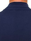 Недорогие мужской пуловер-свитер-Муж. Вязаная ткань Пуловер Свитер Вязать Трикотаж Сплошной цвет V-образный вырез Одежда Зима Осень Черный Темно синий M L XL