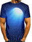 halpa Miesten 3D-T-paidat-Miesten Paita T-paita Kuvitettu Abstrakti 3D Pyöreä kaula-aukko Musta Sininen Keltainen Rubiini 3D-tulostus Pluskoko Päivittäin Lyhythihainen Painettu Vaatetus