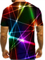 billige T-skjorter med 3D-trykk til herrer-Herre Skjorte T skjorte Designer Sommer Kortermet Grafisk Abstrakt 3D Trykt mønster Rund hals Daglig Trykt mønster Klær Klær 1 stk Designer Regnbue