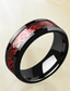 billige Trendy Herresmykker-8mm rød kulfiber sort keltisk drage ring til mænd skrå kanter bryllup band (13)