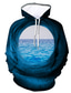 abordables hoodies graphiques-Homme Sweat à capuche Design Casual Graphic Bleu Violet Bleu de minuit Grise Print Grande Taille Capuche du quotidien Sortie Manches Longues Vêtements Standard