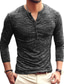 cheap Men&#039;s Casual Shirts-Men&#039;s Henley Shirt Solid Color Henley Casual Daily Long Sleeve Tops Vintage Classic Muscle Blue Brick red Dark Grey