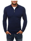 Недорогие мужской пуловер-свитер-Муж. Вязаная ткань Пуловер Свитер Вязать Трикотаж Сплошной цвет V-образный вырез Одежда Зима Осень Черный Темно синий M L XL