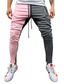billige Joggebukser-menns bukser casual slim fit fargeblokk jogger trening joggebukse hiphop bukser med lommer pluss størrelse rosa