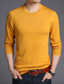cheap Men&#039;s Cardigan Sweater-Men&#039;s Cardigan Pullover Sweater Knitted Braided Solid Color Geometric Stylish Basic Long Sleeve Sweater Cardigans Crew Neck Fall Winter Blue Purple Yellow