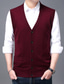 cheap Sweater Vests-Men&#039;s Sweater Vest Wool Sweater Knit Knitted Braided Solid Color Deep V Basic Soft Daily Weekend Clothing Apparel Fall Spring Green Wine S M L