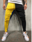 cheap Sweatpants-men&#039;s pants casual slim fit color block joggers exercise sweatpants hiphop trousers with pockets plus size pink