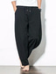 זול מכנסי פשתן-מכנסי הרמון לגברים מכנסיים קצוצים כיסי שרוך אלסטי מותן פורח רחב מכנסיים יוגה פשוטים רגילים קלים רופפים בצבע אחיד