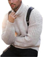 billige sweater til mænd-Herre Strikket Helfarve bluse Akryl Fibre Langærmet Sweater Cardigans Rullekrave Efterår Vinter Beige