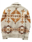 cheap Men&#039;s Cardigan Sweater-Men&#039;s Sweater Cardigan Knit Vintage Style Retro Geometric Shirt Collar Stylish Sweaters Daily Wear Clothing Apparel Fall Winter Light Brown Dark Brown M L XL / Long Sleeve