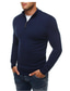 voordelige pullover voor heren-Voor heren Trui breien Gebreid Effen Kleur V-hals Kleding Winter Herfst Zwart Marineblauw M L XL