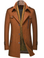 cheap Men&#039;s Jackets &amp; Coats-Men&#039;s Overcoat Wool Coat Trench Coat Winter Wool Causal WorkWear Daily Wear Navy Wine Red Black Yellow light coffee Gray