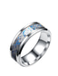 رخيصةأون Men&#039;s Trendy Jewelry-خاتم تنين سلتيك أسود من ألياف الكربون باللون الأحمر مقاس 8 مم للرجال بحواف مشطوفة الشكل (13)