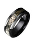 Χαμηλού Κόστους Men&#039;s Trendy Jewelry-Δαχτυλίδι 8 mm κόκκινο ανθρακονήματα μαύρο κελτικό δράκο για άνδρες με λοξότμητες άκρες γαμήλια ζώνη (13)