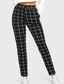 זול מכנסיים לנשים-בגדי ריקוד נשים ספורטיבי סקיני הארם מכנסיים באורך מלא מכנסיים יומי סטרצ&#039;י (נמתח) משובץ תערובת כותנה חוץ מותן בינוני משוחרר לבן שחור M L XL XXL