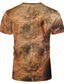 お買い得  メンズ3DＴシャツ-男性用 Tシャツ デザイナー 夏 半袖 グラフィック 3D オランウータン プリント プラスサイズ ラウンドネック 日常 祝日 プリント 服装 デザイナー 誇張された おかしい ブラウン