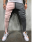 billige Joggingbukser-mænds bukser afslappet slim fit farveblok joggers trænings joggingbukser hiphop bukser med lommer plus størrelse pink