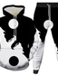 voordelige Hoodie-sets voor heren-Voor heren 3D-hoodies set 2-stuks Ontwerper Casual Grafisch Print Capuchon Dagelijks Lange mouw Kleding Kleding Normale pasvorm Groen Wit Zwart Grijs Donkergrijs