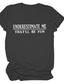 billiga T-shirt-underskatta mig som ska bli kul rolig t-shirt kvinnor inspirerande avslappnad brev tryck topp tee (djupgrå, m)