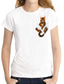 baratos T-Shirts de mulher-Mulheres Camiseta Designer Impressão A Quente Gato 3D Estampas Abstratas Detalhes Manga Curta Decote Redondo Casual Diário Imprimir Roupas Designer Básico Branco Preto