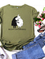 Χαμηλού Κόστους Γυναικεία T-Shirts-Γυναικεία Μπλουζάκι Υψηλής Ποιότητας Κοντομάνικο Λευκό Θαλασσί Ανθισμένο Ροζ Κίτρινο Πράσινο Ανοικτό Κρασί Γραφική Σχέδιο Γράμμα Ζώο Καυτή σφράγιση Στρογγυλή Λαιμόκοψη Καθημερινά Στάμπα Ρούχα Ρούχα