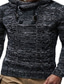 Недорогие мужской пуловер-свитер-Муж. Вязаная ткань Пуловер Вязать Трикотаж Сплошной цвет Хомут Одежда Зима Осень Винный Хаки S M L